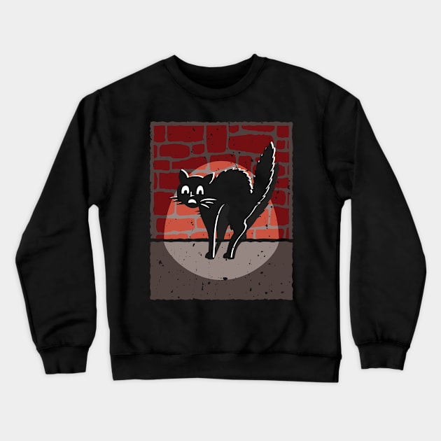 Funny cat in the dark Crewneck Sweatshirt by Markus Schnabel